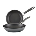 Lot de 2 poêles en aluminium anodisé 21,5 cm et 25,4 cm