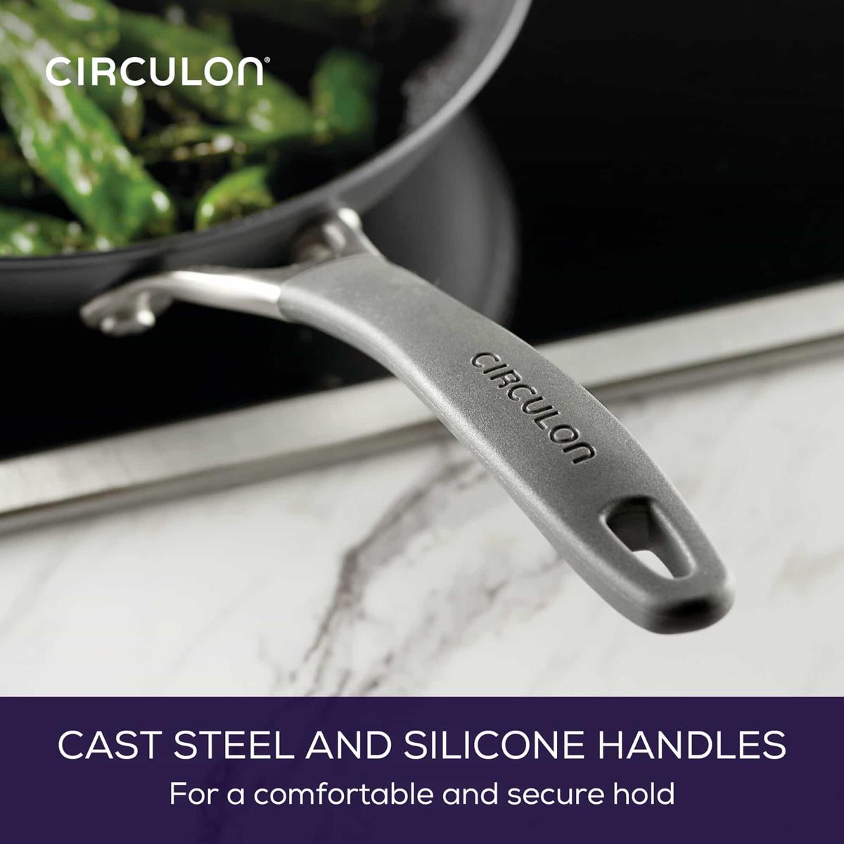 Poêle ouverte en aluminium anodisé dur 21,5 cm