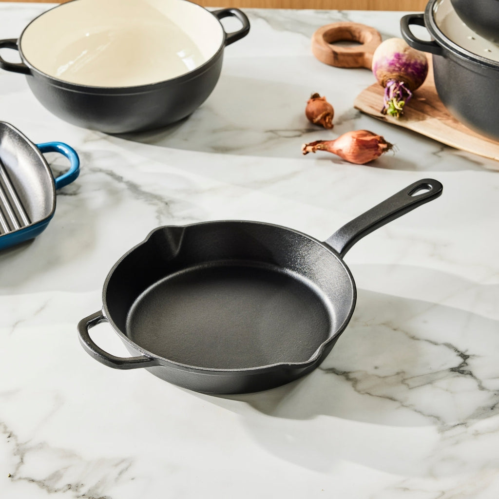 Poêle en fonte noire 26 cm avec emballage cadeau