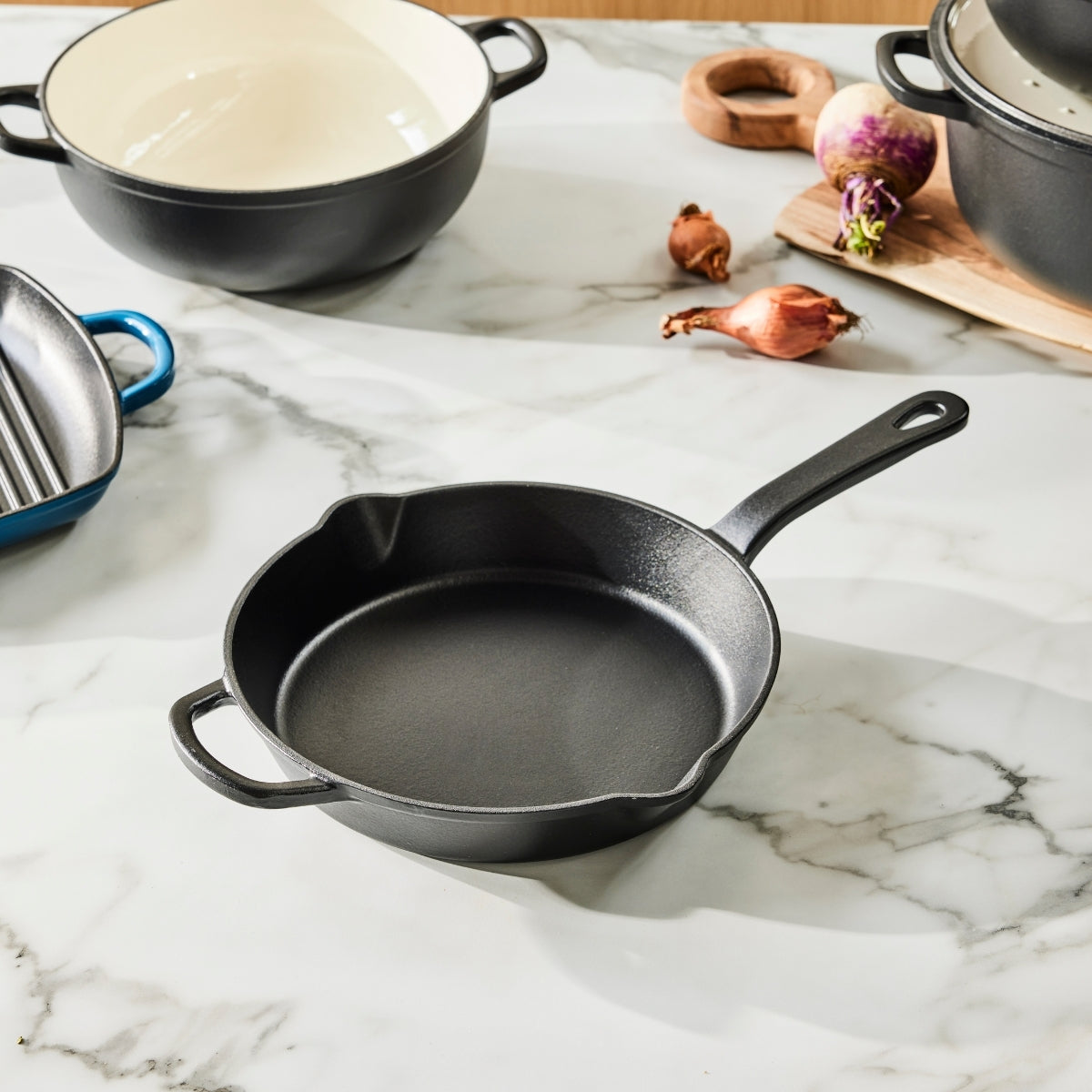 Poêle en fonte noire 26 cm avec emballage cadeau