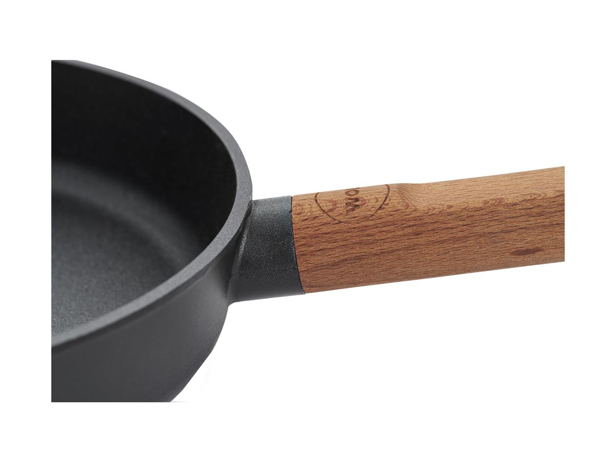 Poêle à frire, manche en bois, 28 cm