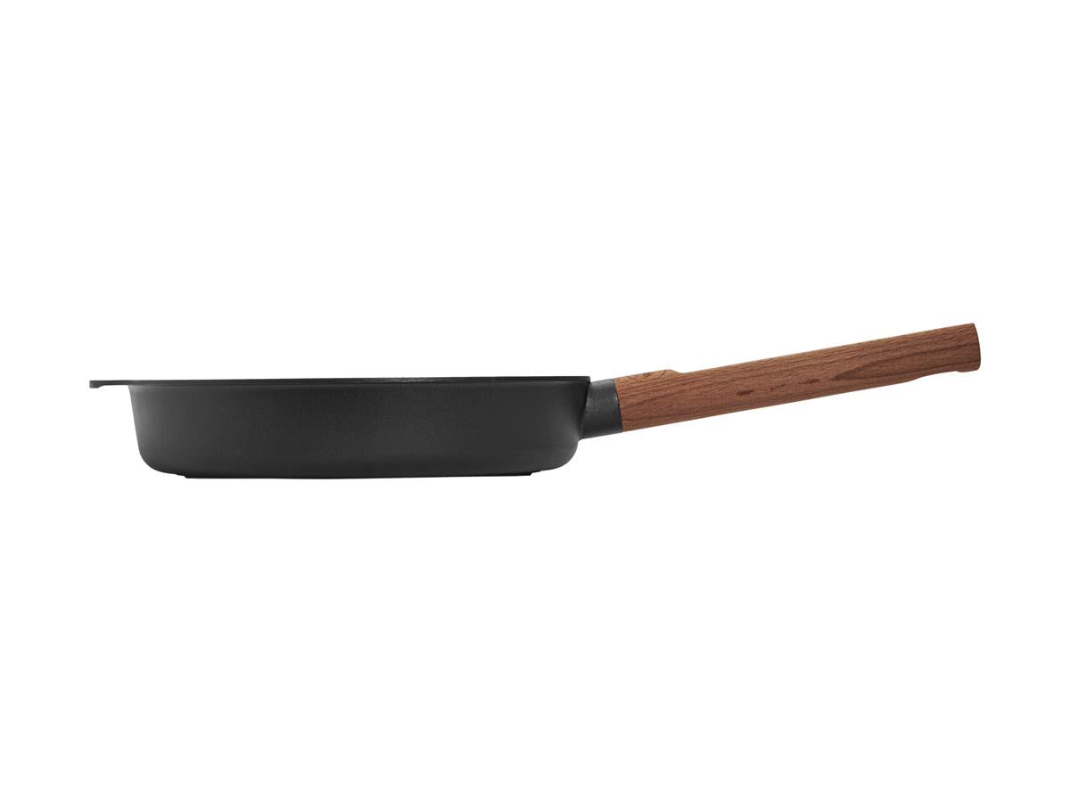 Poêle à frire, manche en bois, 28 cm