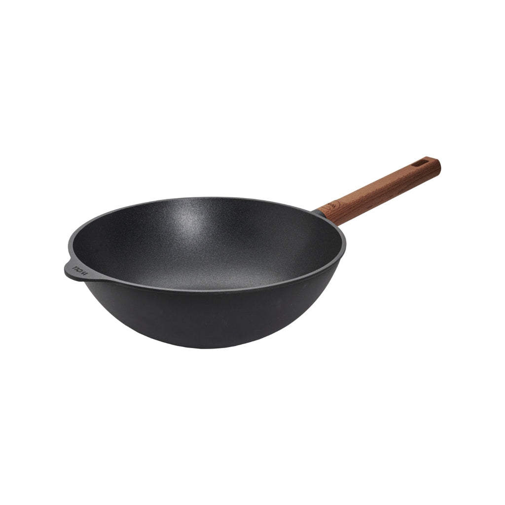 Wok 28cm avec manche en bois