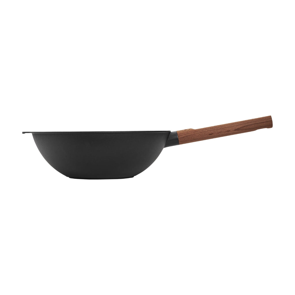 Wok 28cm avec manche en bois