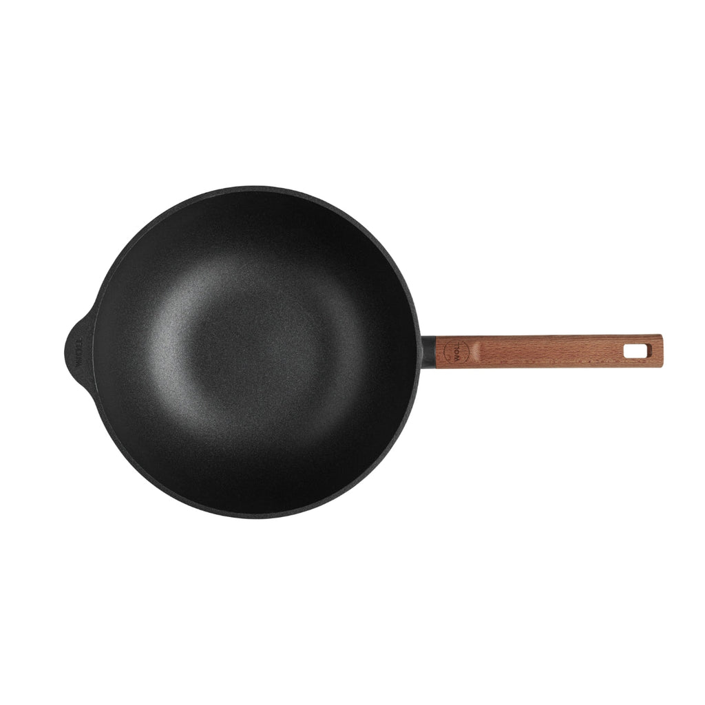 Wok 28cm avec manche en bois
